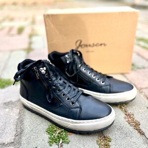 Joussen Men's Black High-Top Lace & Zip Sneakers